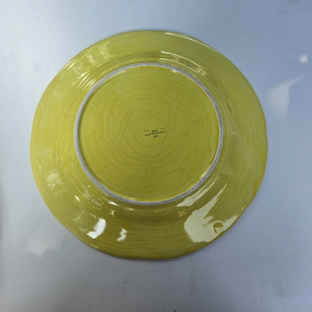 Segra Lemon Slice Plate‎ Ceramic Embossed Fruit Dinnerware 12 Inch Portugal